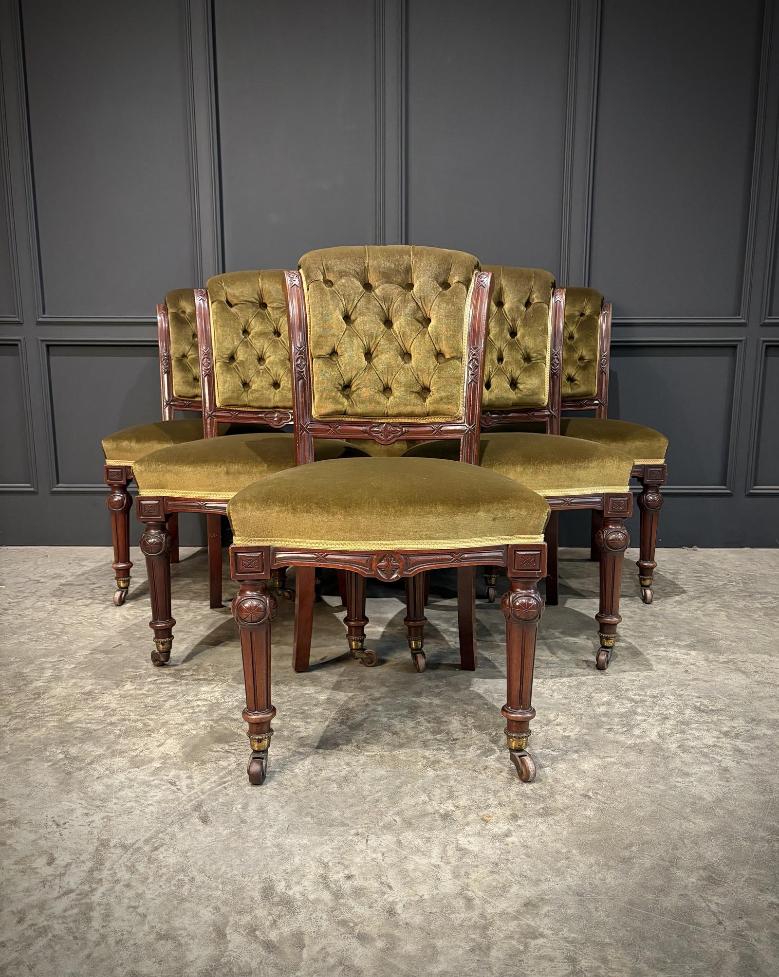 Set of Six Victorian Mahogany Dining Chairs (1 of 13)