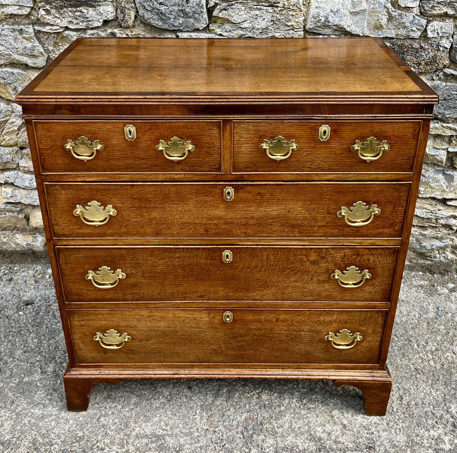 ​georgian Oak Crossbanded Chest of Drawers (1 of 18)