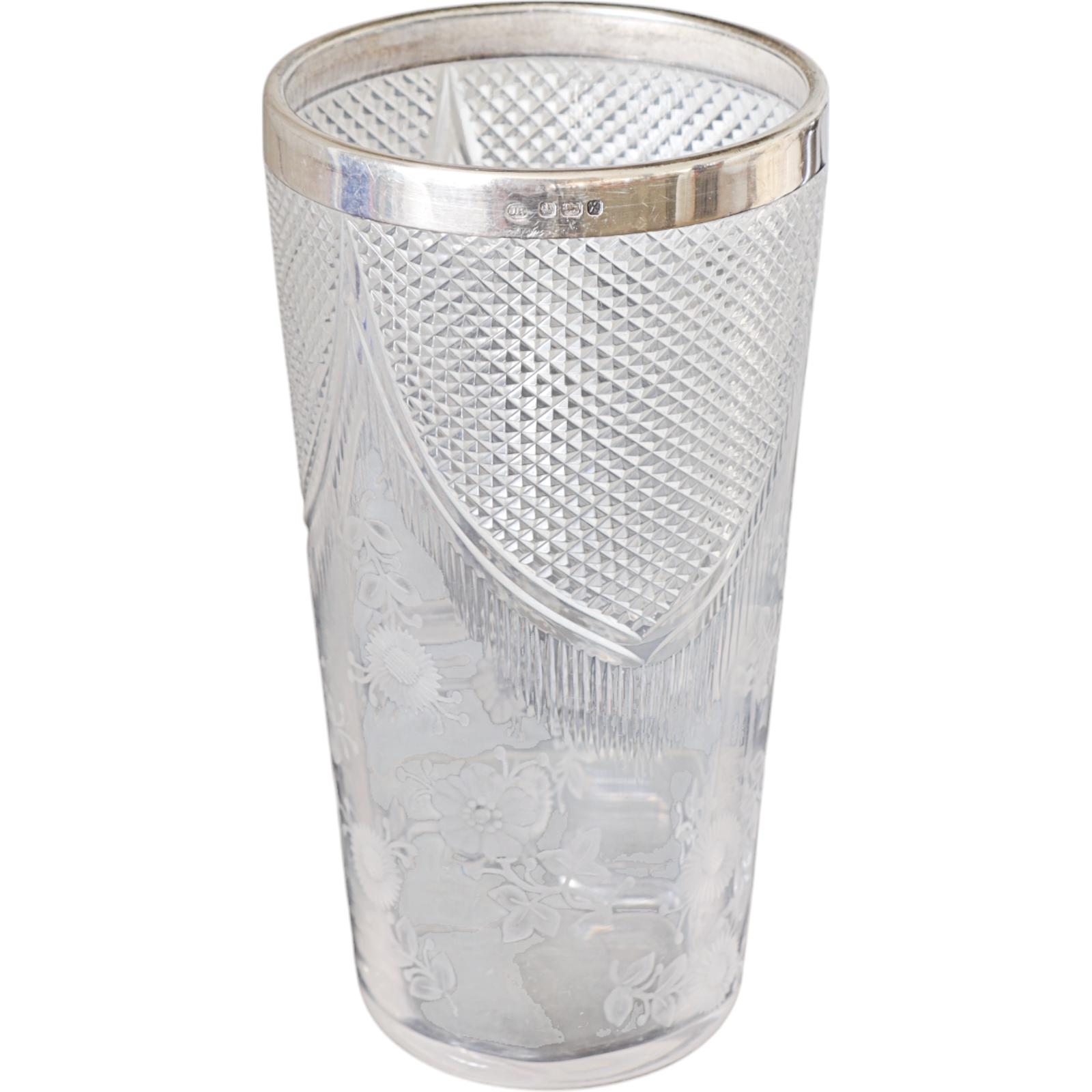 Victorian Silver Mounted Glass Vase (1 of 5)