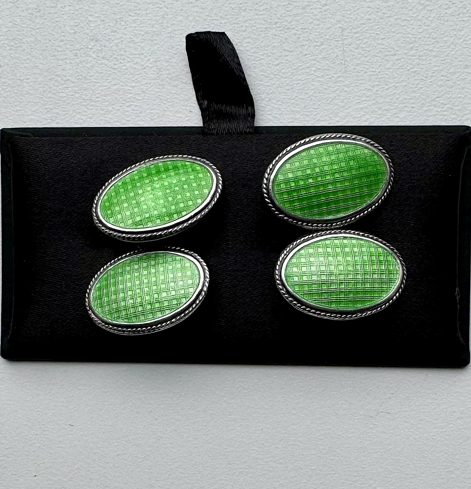 Charles Horner Silver & Enamel Cufflinks c.1925 (1 of 4)