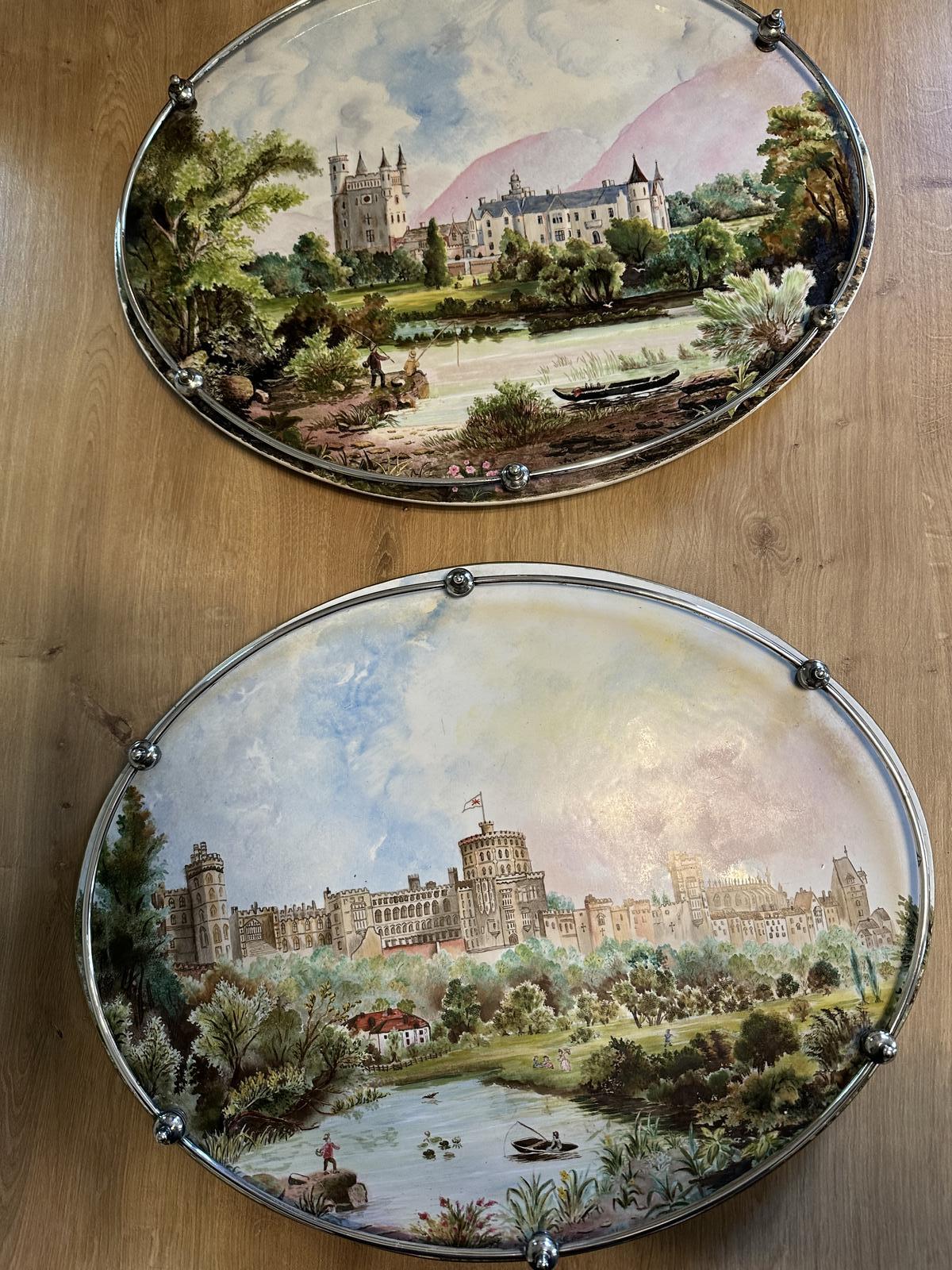Pair of Fine Victorian Hand-painted Porcelain Gallery Trays – Windsor & Balmoral Castles c.1890–1910 (1 of 10) Pair of Fine Victorian Hand-painted Porcelain Gallery Trays – Windsor & Balmoral Castles c.1890–1910 (1 of 10)