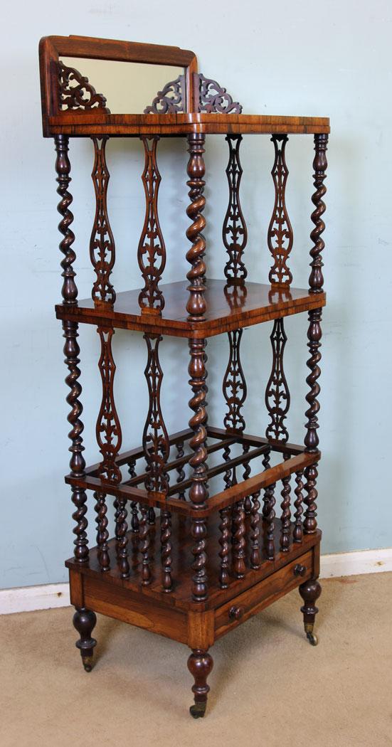 Antique Rosewood Canterbury Whatnot Display Shelves (1 of 8)