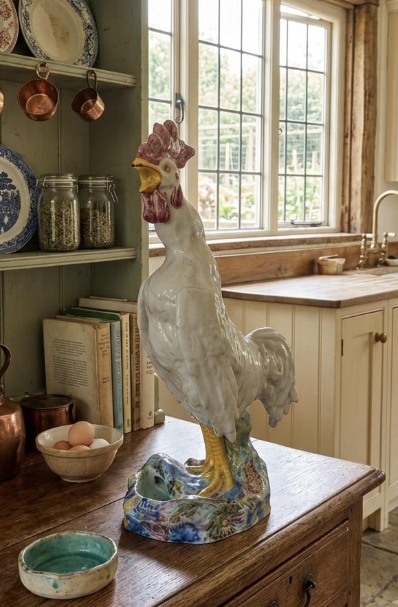 20th Century Majolica Rooster (1 of 8) 20th Century Majolica Rooster (1 of 8)