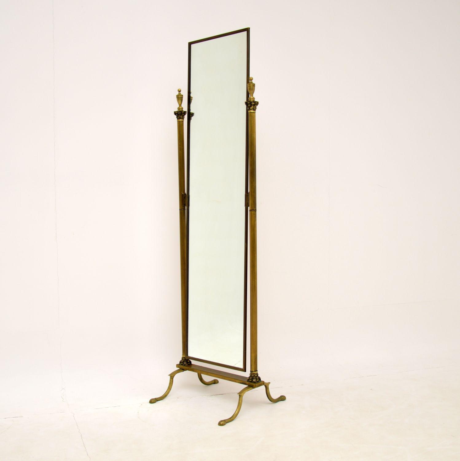 Antique Neo-classical Style Brass Cheval Mirror by Peerage (1 of 11) Antique Neo-classical Style Brass Cheval Mirror by Peerage (1 of 11)