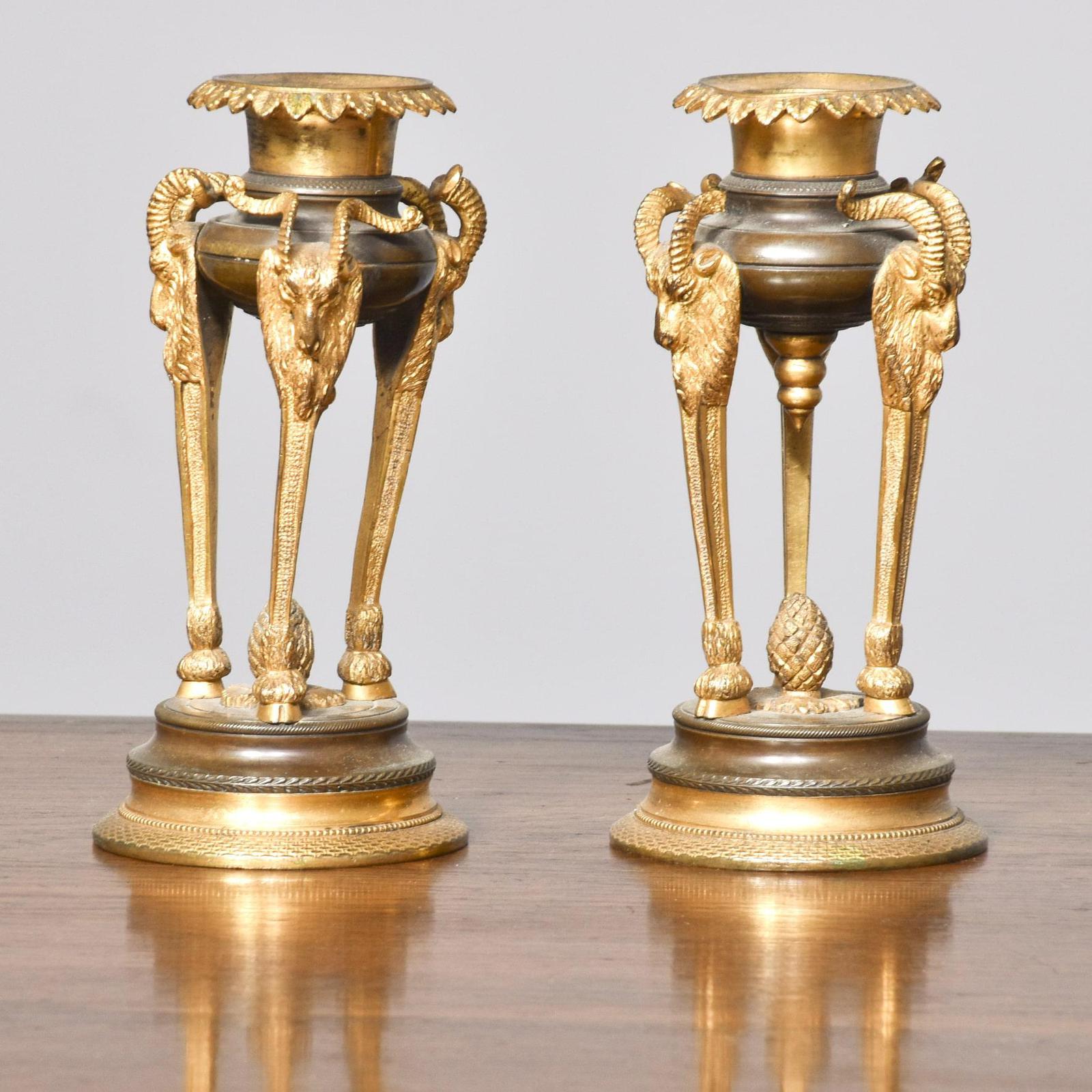 Antique George IV Bronze and Ormolu Candlesticks (1 of 4)