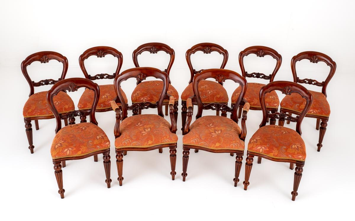 Set of 10 Victorian Style Mahogany Dining Chairs (1 of 15)