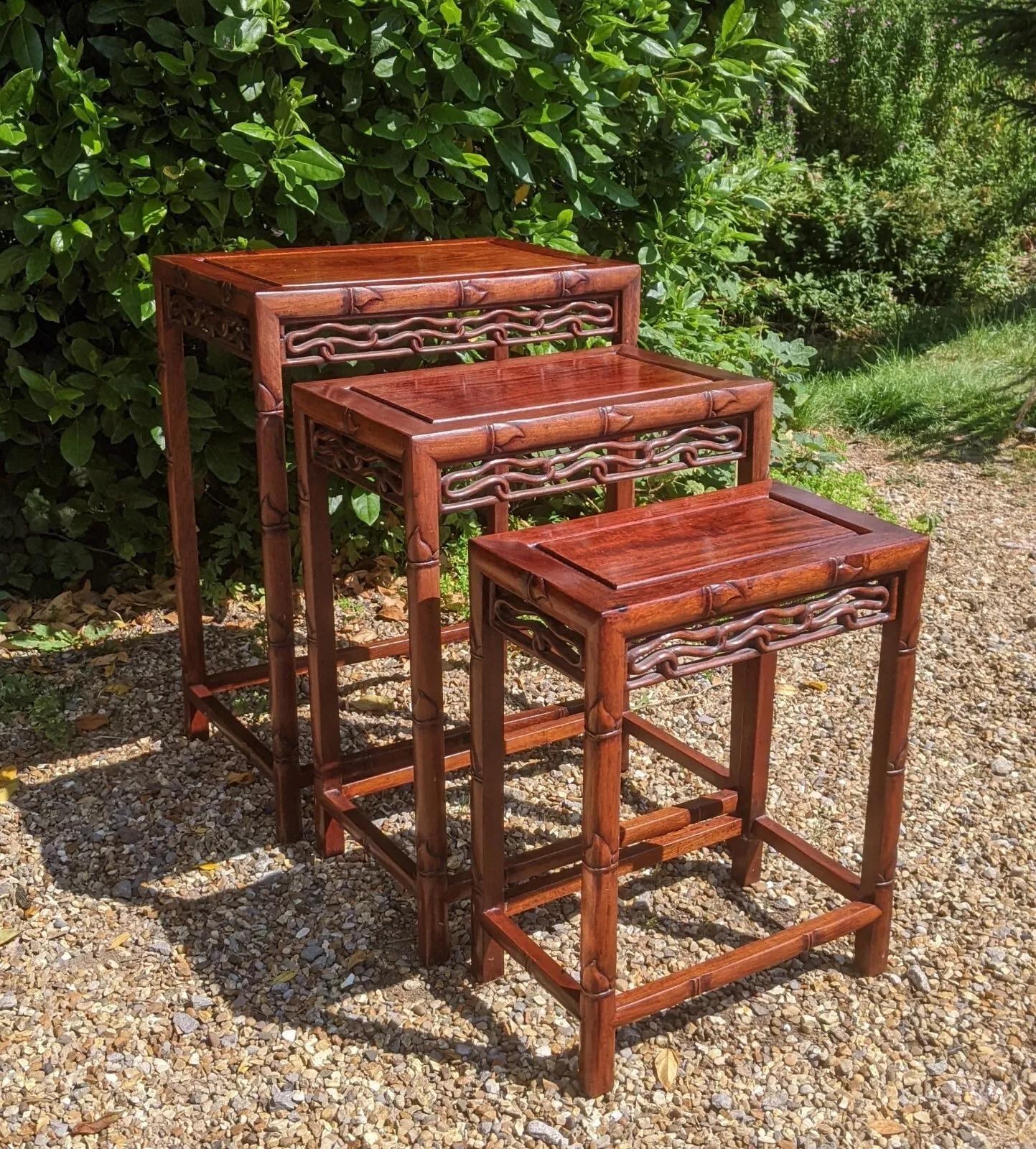 Antique Chinese Huanghuali Rosewood Nest of Tables (1 of 6)