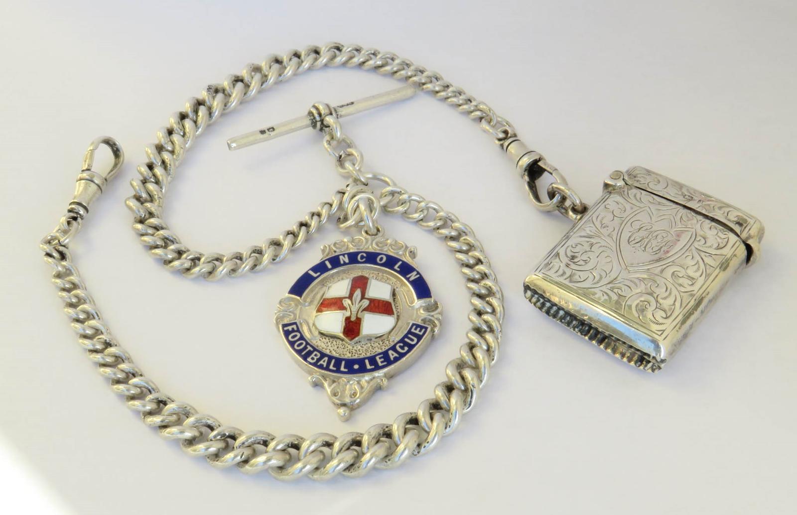Pocket Watch : Antique Silver Double Watch Chain & Vesta (1 of 3) Pocket Watch : Antique Silver Double Watch Chain & Vesta (1 of 3)