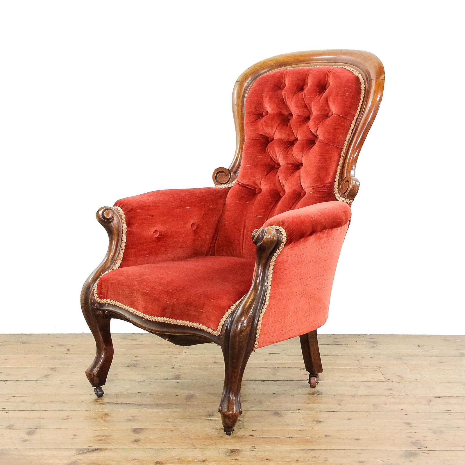 Antique Victorian Upholstered Armchair (1 of 8)