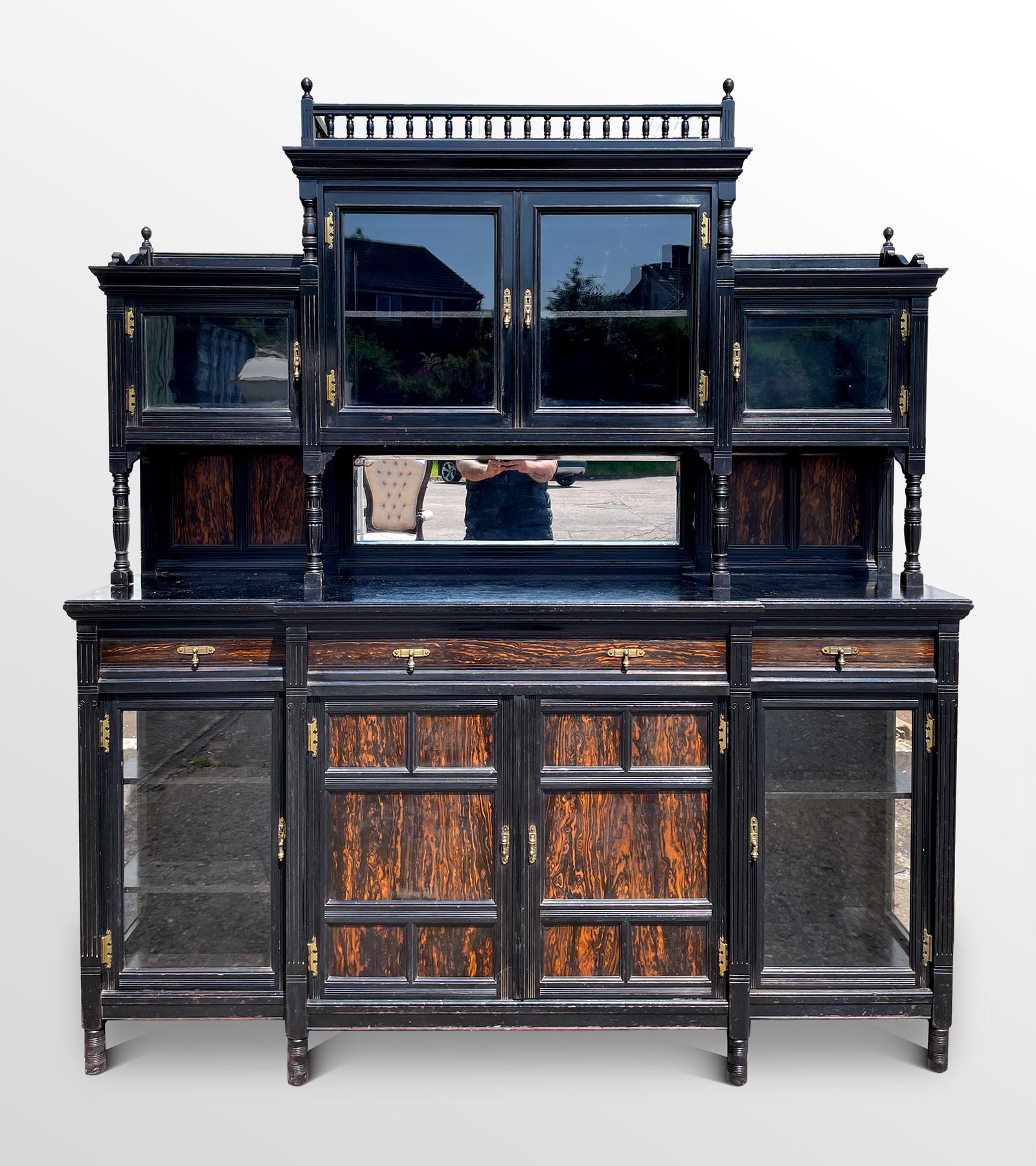 19th Century Aesthetic Movement Cabinet Stamped C Hindley & Sons London (1 of 8)