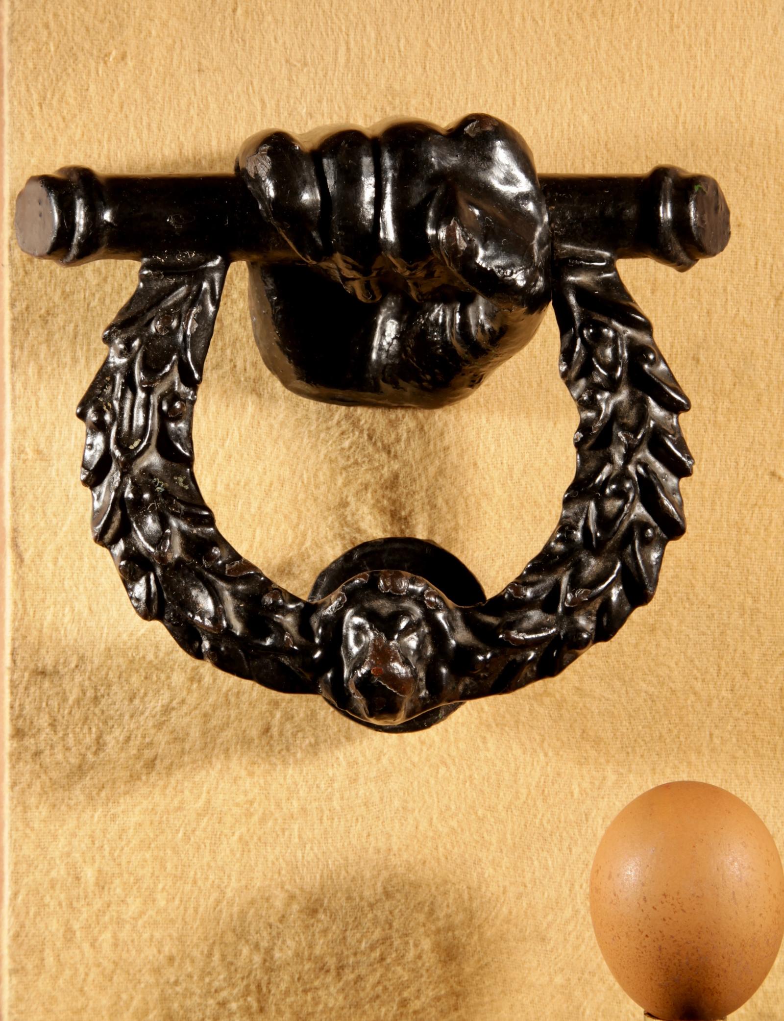 Victorian Cast Iron Complete Door Knocker Circa 1870 (1 of 8)