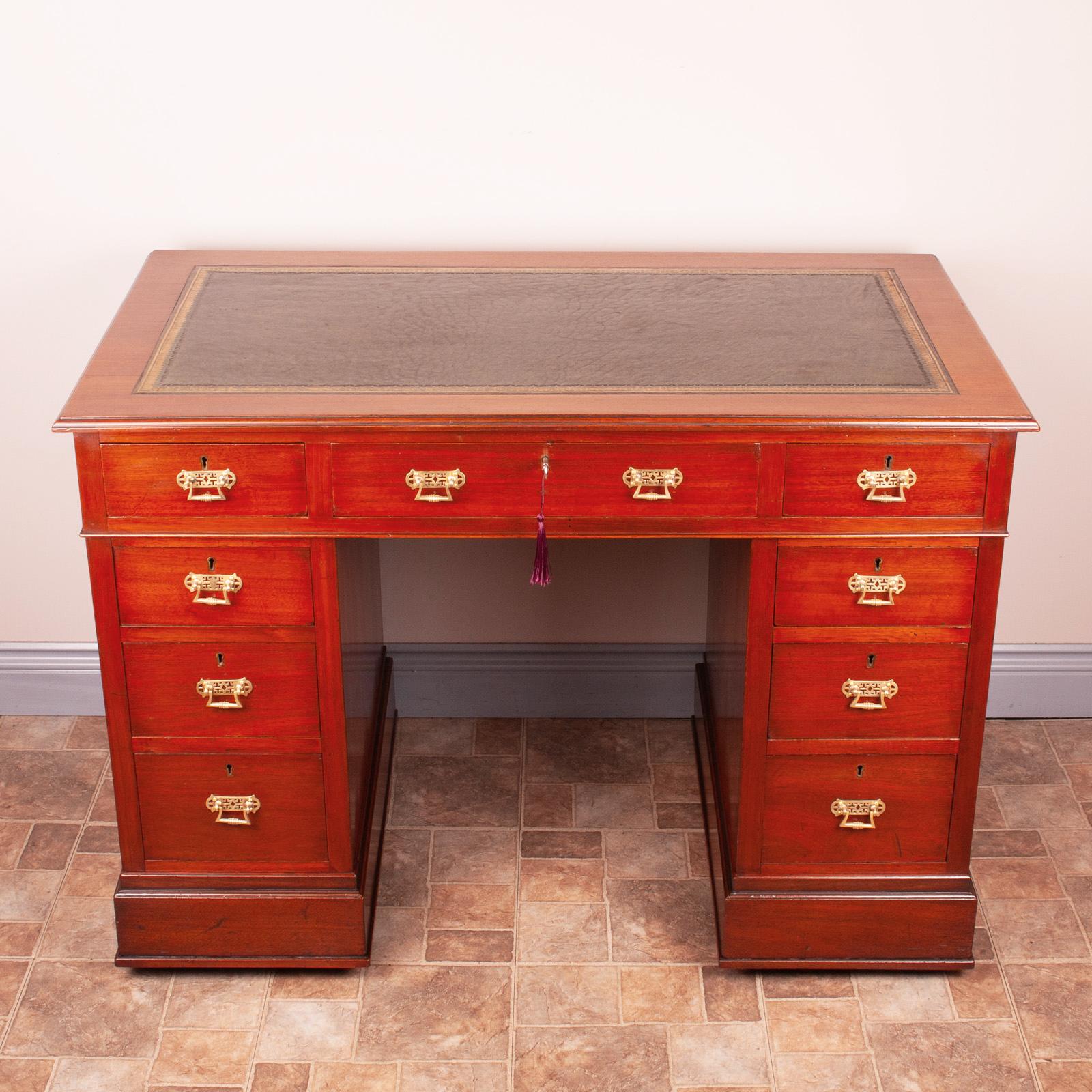 Compact Walnut Pedestal Desk (1 of 12)