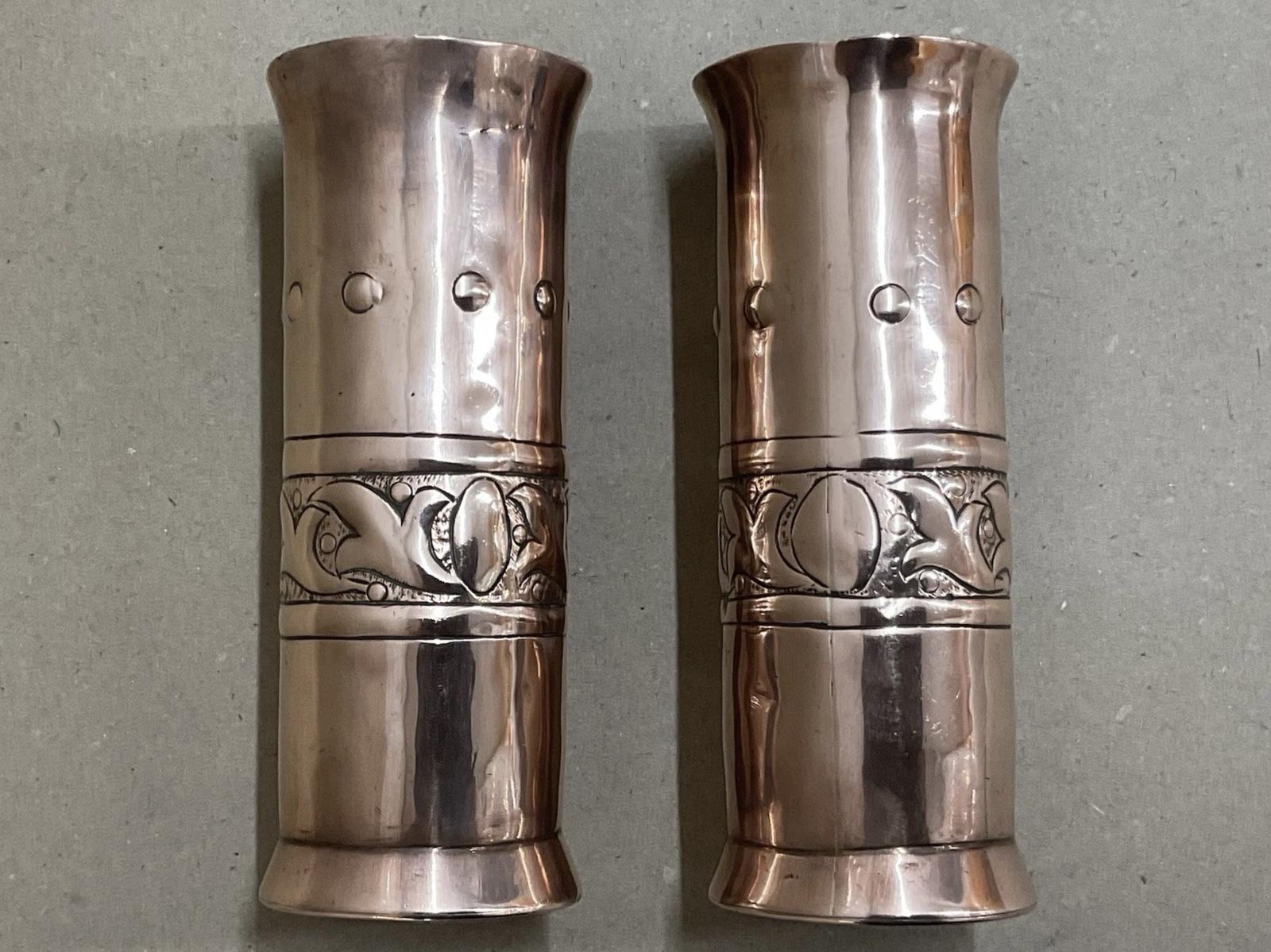 Pair of Arts & Crafts Copper Posy Vases by Keswick School Antique c.1900 (1 of 7) Pair of Arts & Crafts Copper Posy Vases by Keswick School Antique c.1900 (1 of 7)