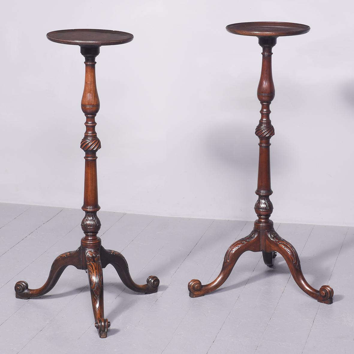 Pair of Georgian Style Mahogany Torchere Stands (1 of 7) Pair of Georgian Style Mahogany Torchere Stands (1 of 7)