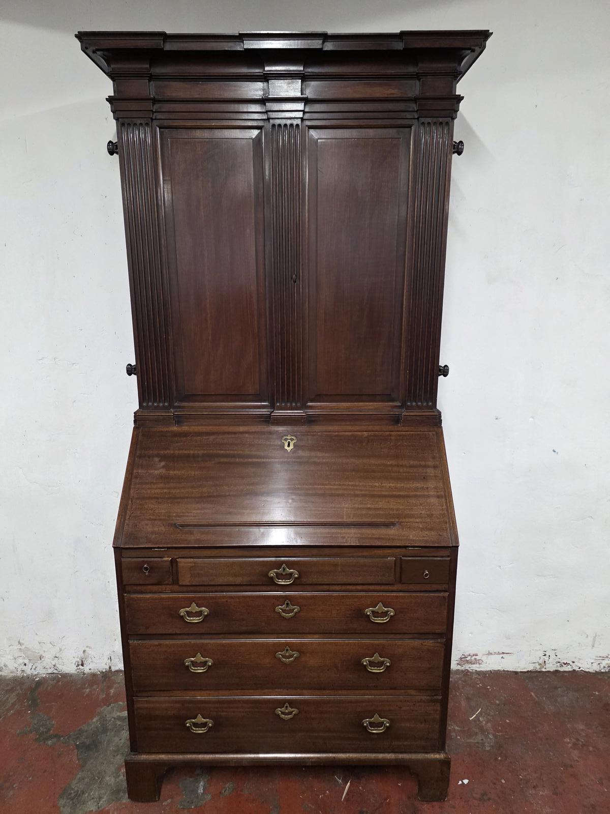 18th Century Antique Mahogany Bureau Bookcase (1 of 19)