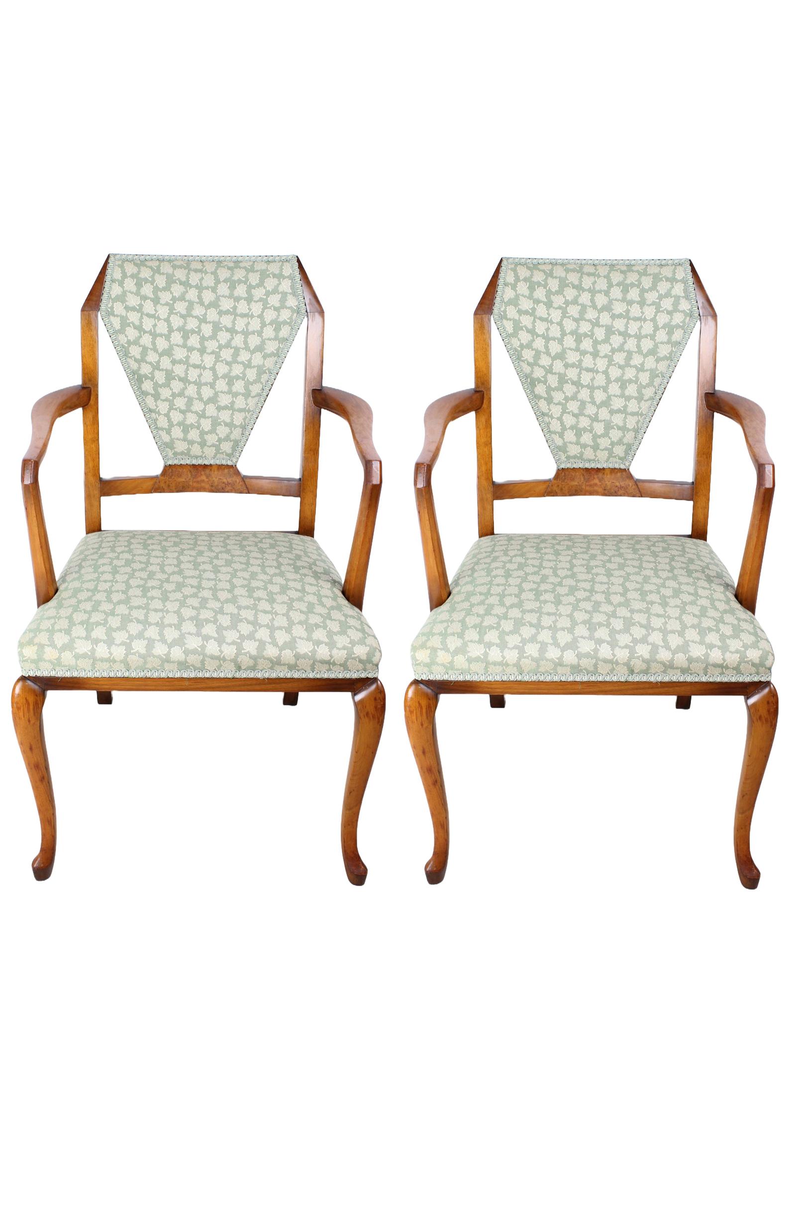 Pair of Art Deco Walnut Armchairs (1 of 13)