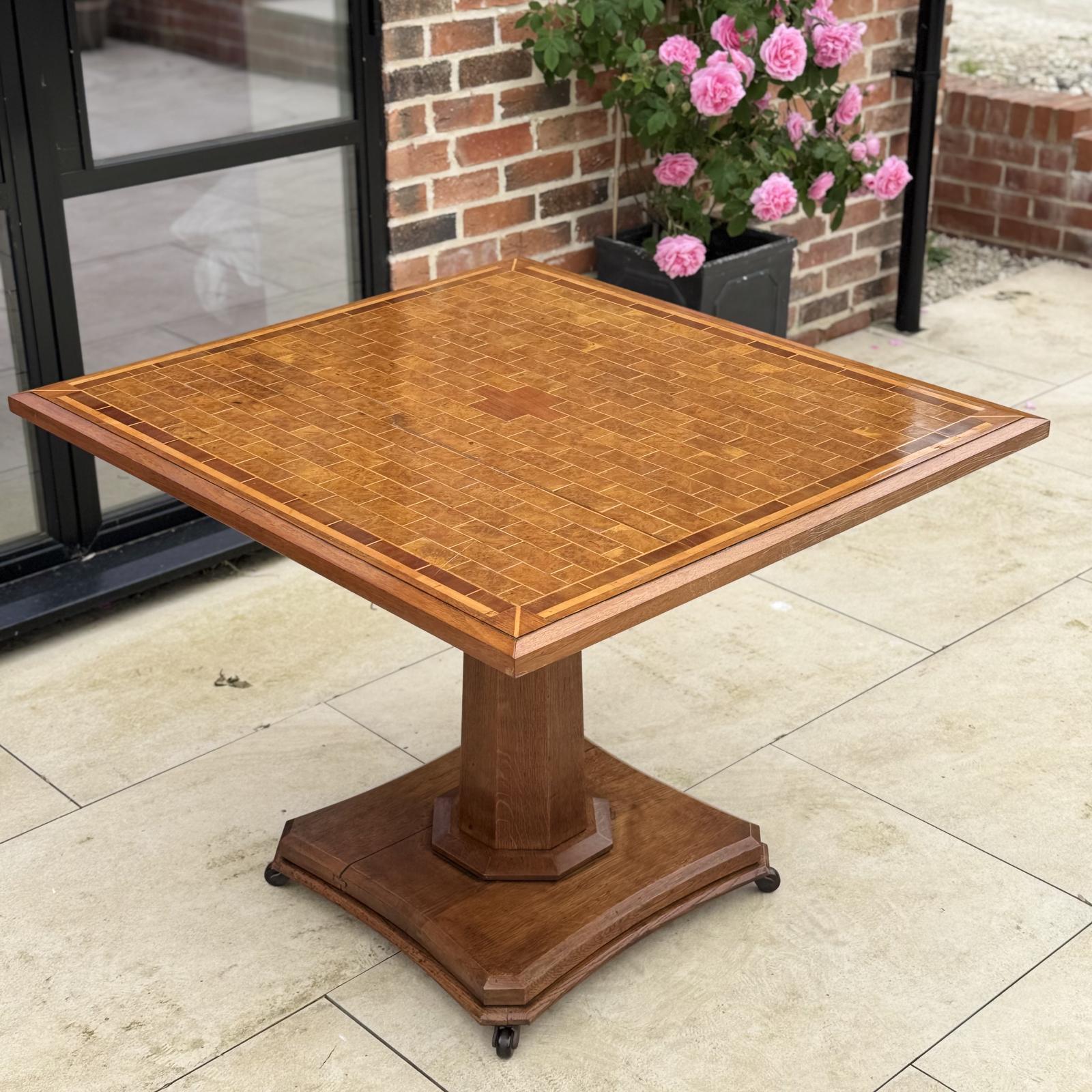 Oak & Burr Walnut Tilt Top Centre Table (1 of 8) Oak & Burr Walnut Tilt Top Centre Table (1 of 8)