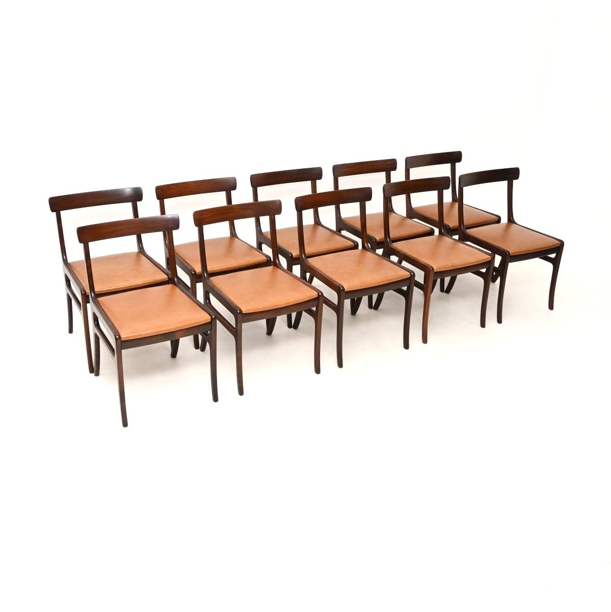 Set of Ten Vintage Danish Rosewood and Leather Dining Chairs by Ole Wanscher (1 of 10) Set of Ten Vintage Danish Rosewood and Leather Dining Chairs by Ole Wanscher (1 of 10)
