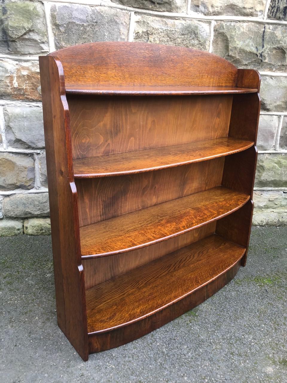 Antique Oak Waterfall Open Bookcase (1 of 7) Antique Oak Waterfall Open Bookcase (1 of 7)