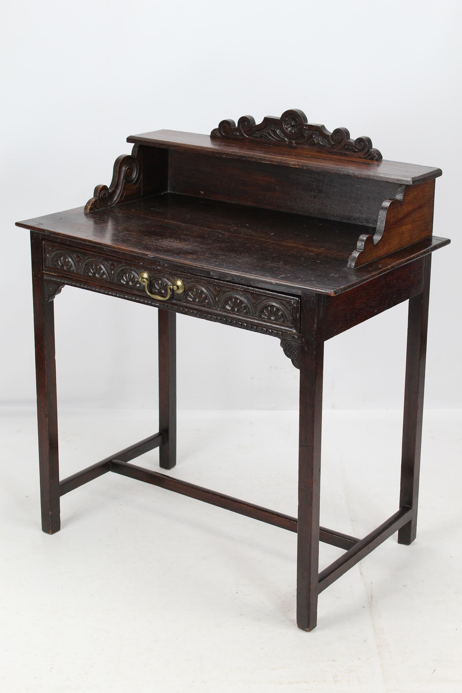 Small Victorian Gothic Oak Desk / Writing Table (1 of 13) Small Victorian Gothic Oak Desk / Writing Table (1 of 13)