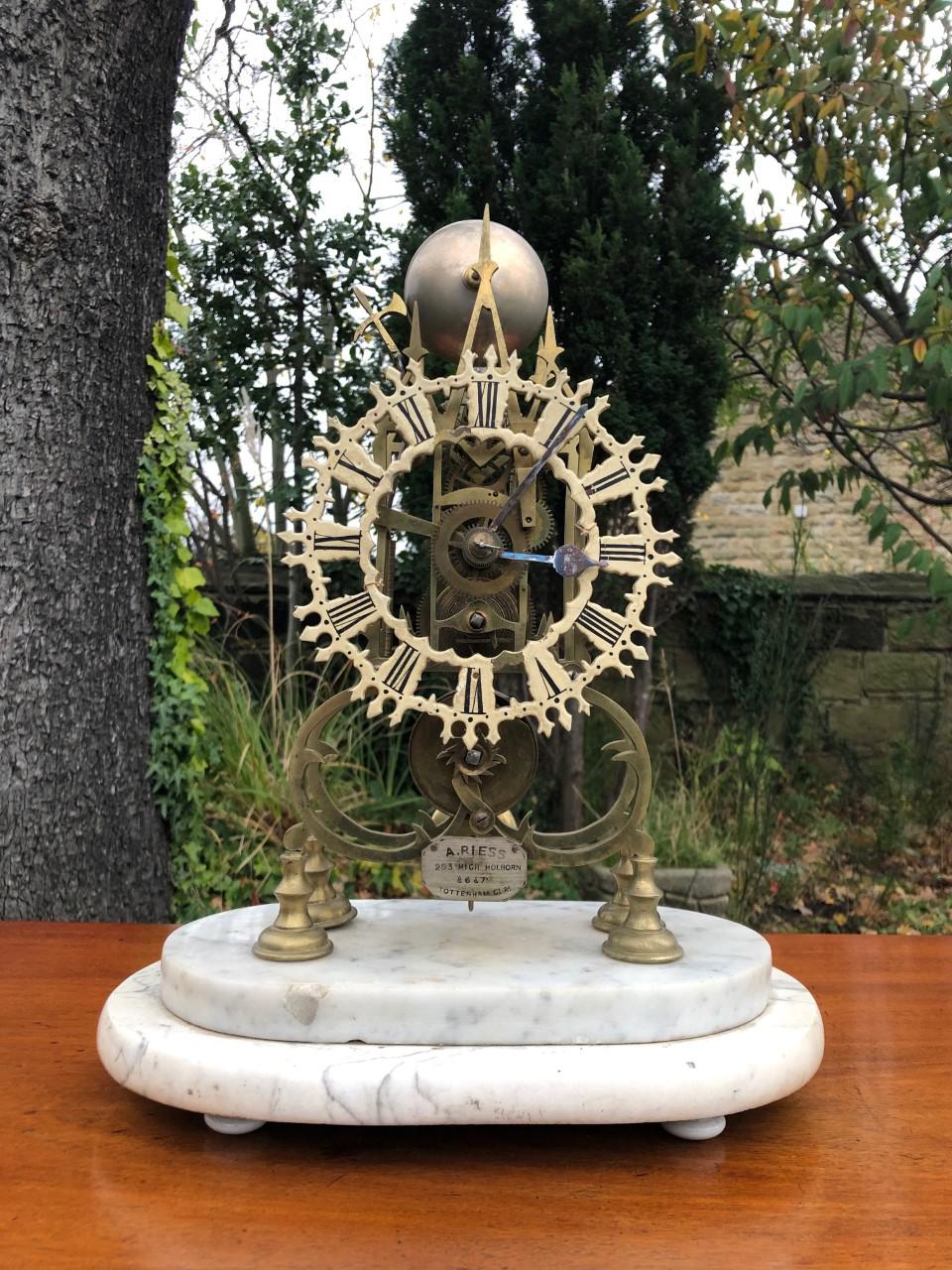 Antique Skeleton Clock by A Riess London (1 of 8)