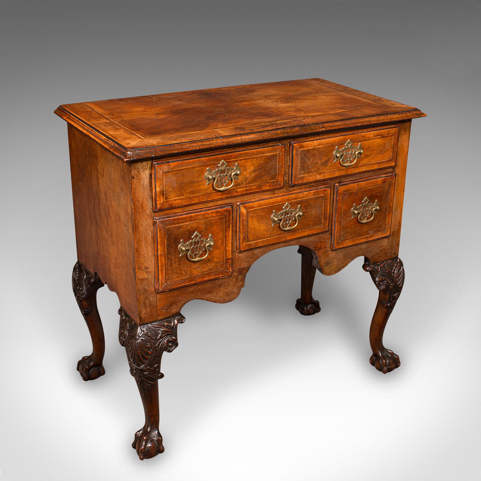 Antique Georgian Revival Lowboy, English, Walnut, Hall, Side Table - Edwardian (1 of 12)