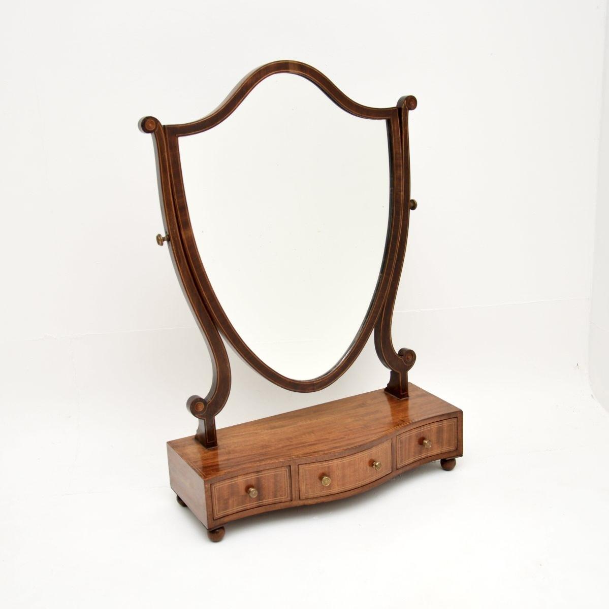 Antique Georgian Inlaid Mahogany Table Top Mirror (1 of 10) Antique Georgian Inlaid Mahogany Table Top Mirror (1 of 10)