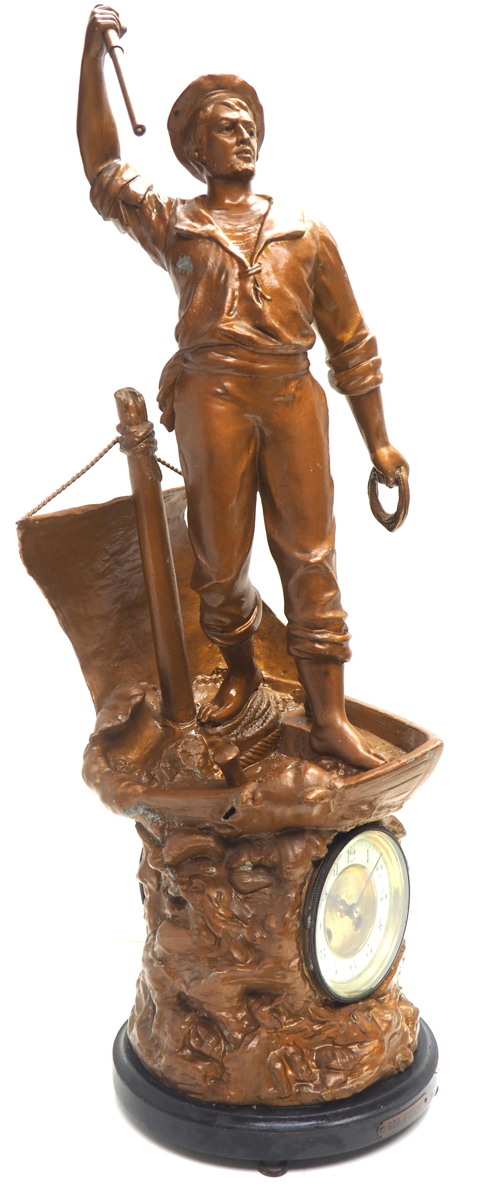 Incredible French Figural Mantel Clock Cod Fishing 8 Day Striking Mantle Clock (1 of 13) Incredible French Figural Mantel Clock Cod Fishing 8 Day Striking Mantle Clock (1 of 13)