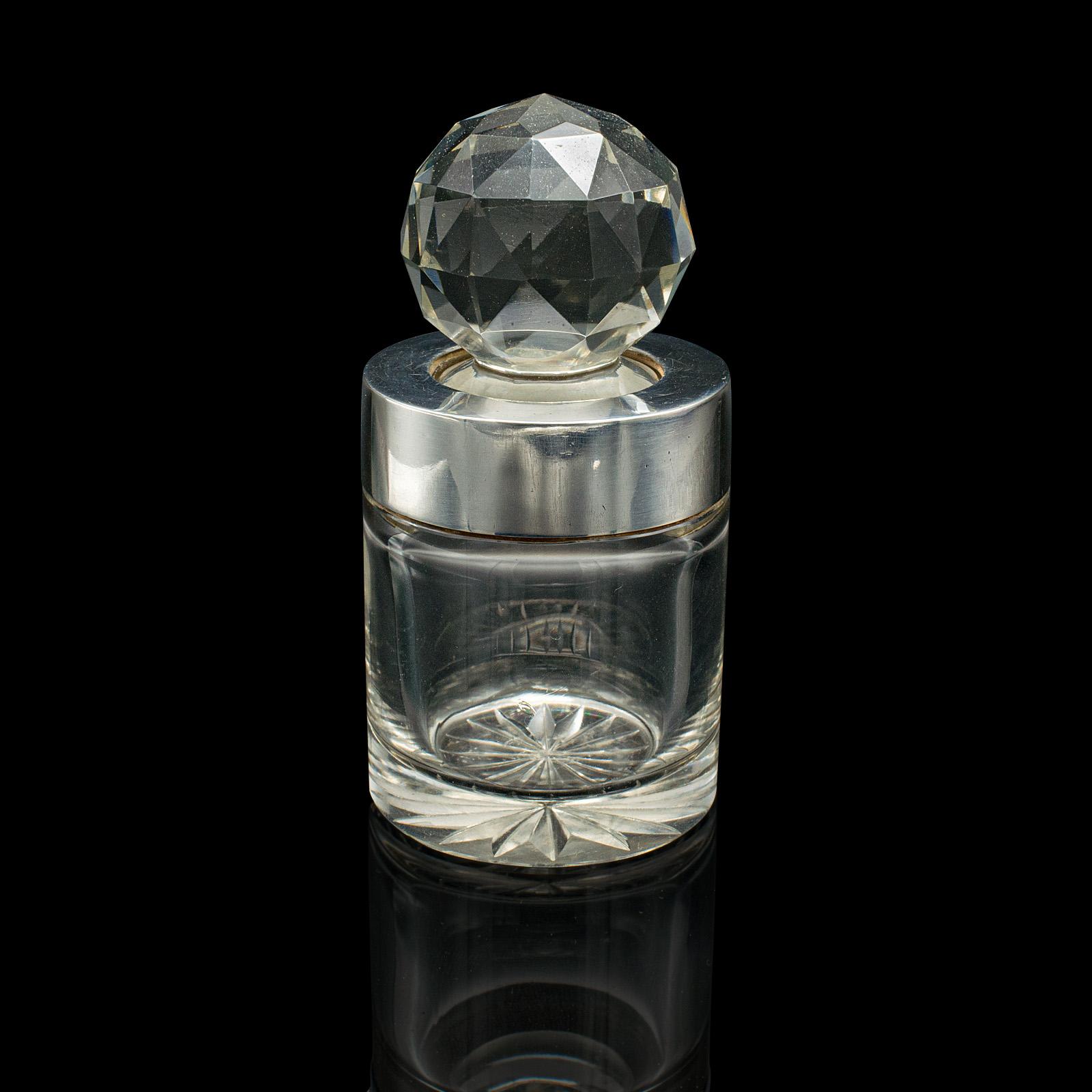 Small Antique Scent Bottle, English, Glass, Silver, Perfume, Hallmark, Victorian (1 of 11)