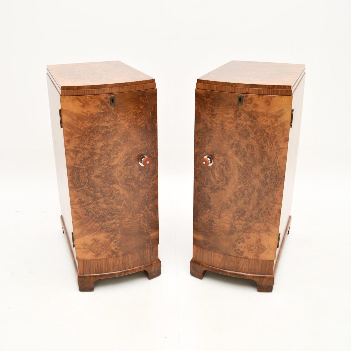 Pair of Art Deco Burr Walnut Bedside Cabinets (1 of 11) Pair of Art Deco Burr Walnut Bedside Cabinets (1 of 11)