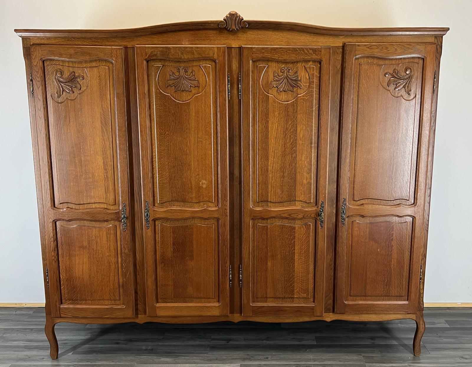 Wardrobe French Vintage Oak 4 Door Armoire Louis XVI Retro (1 of 8) Wardrobe French Vintage Oak 4 Door Armoire Louis XVI Retro (1 of 8)