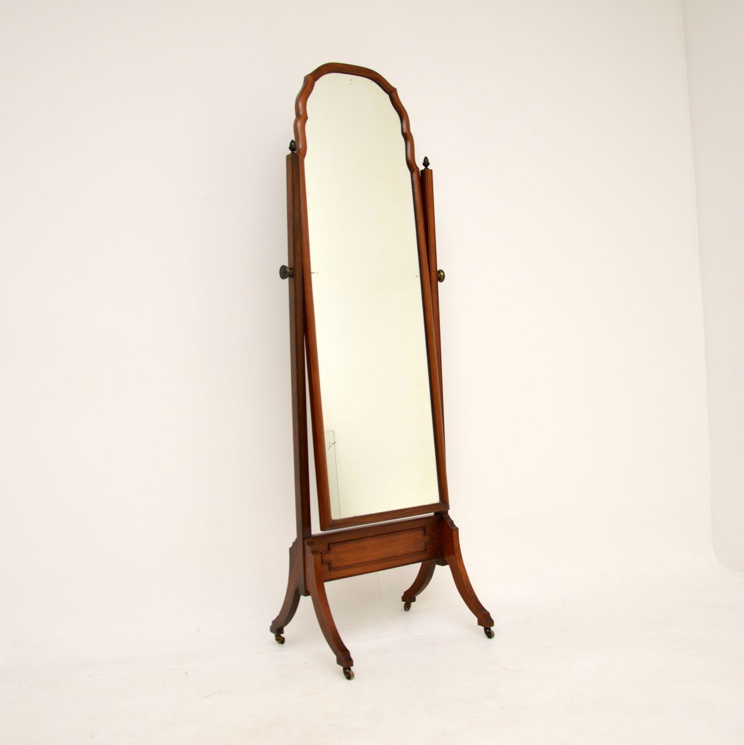 Antique Edwardian Mahogany Cheval Floor Mirror (1 of 8) Antique Edwardian Mahogany Cheval Floor Mirror (1 of 8)