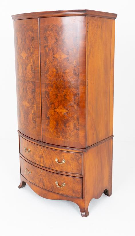 Regency Revival Burr Walnut Bow-fronted Wardrobe (1 of 8) Regency Revival Burr Walnut Bow-fronted Wardrobe (1 of 8)