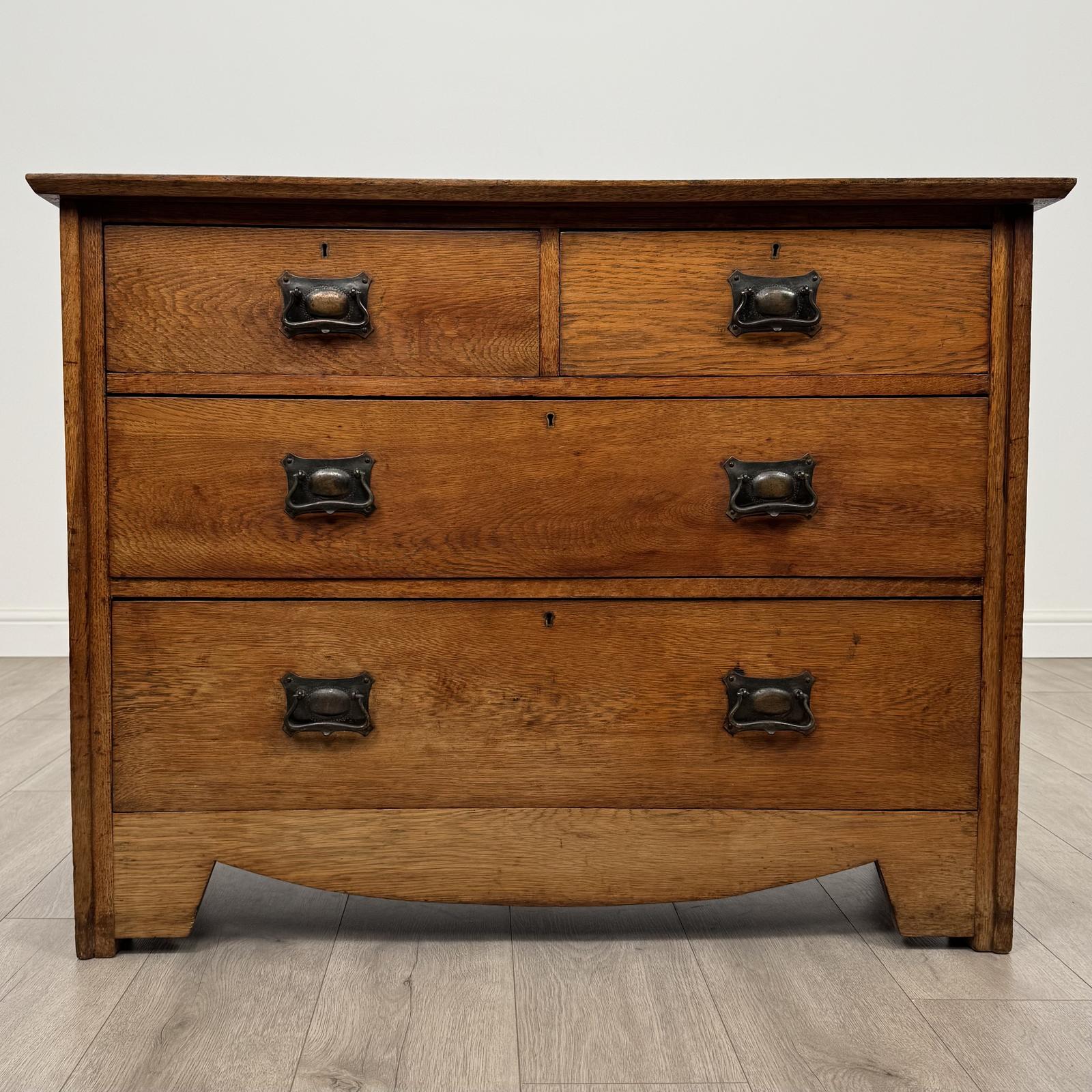 Antique 20th Century Golden Oak Chest of Drawers (1 of 11)