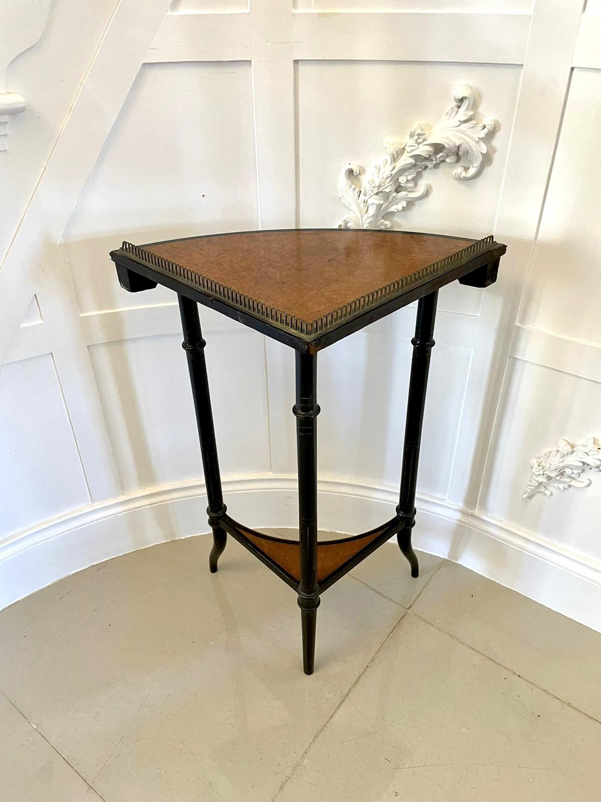 Quality Antique Victorian Amboyna & Ebonised Corner Table (1 of 8) Quality Antique Victorian Amboyna & Ebonised Corner Table (1 of 8)