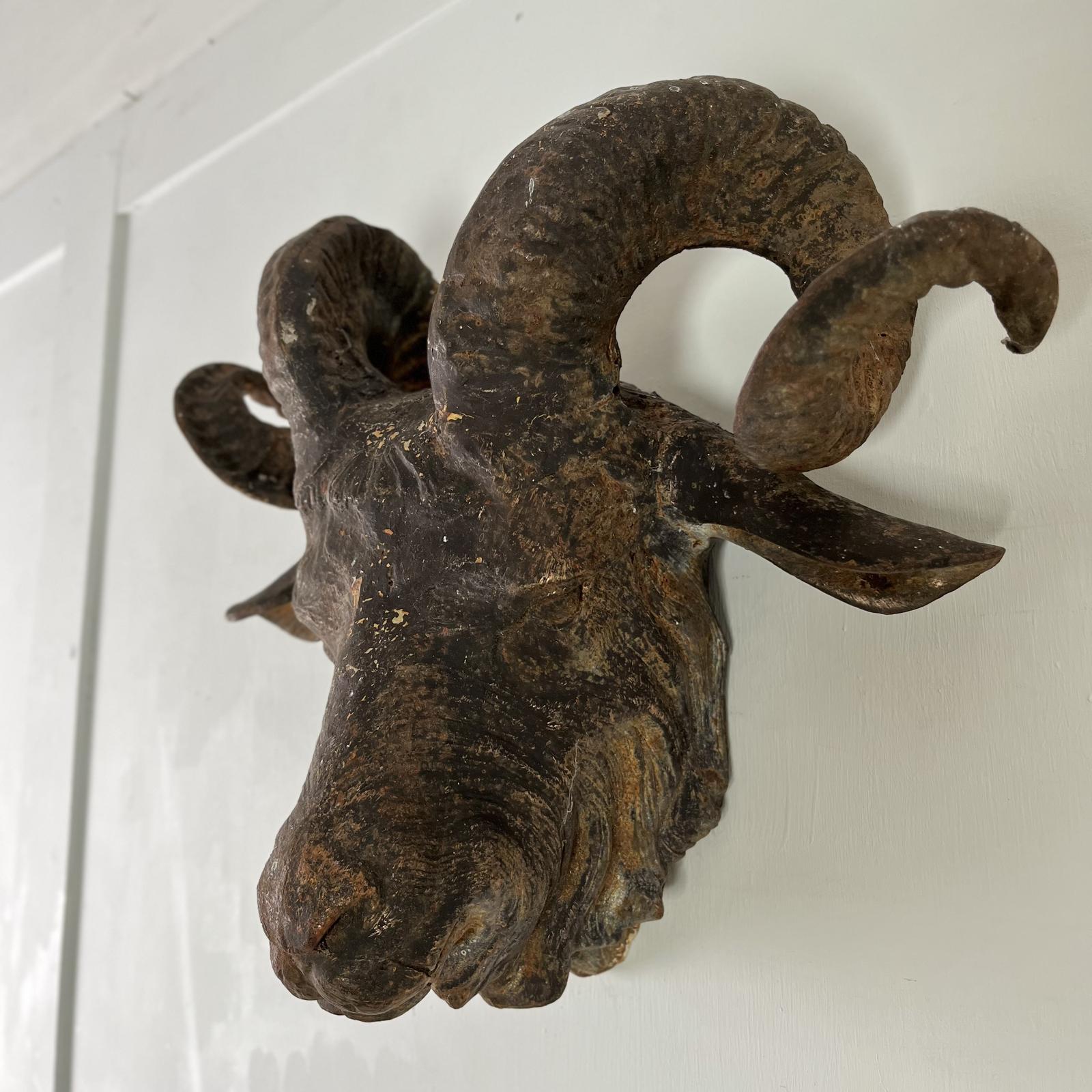 Life Size Cast Iron Rams Head Wall Hanging (1 of 11) Life Size Cast Iron Rams Head Wall Hanging (1 of 11)