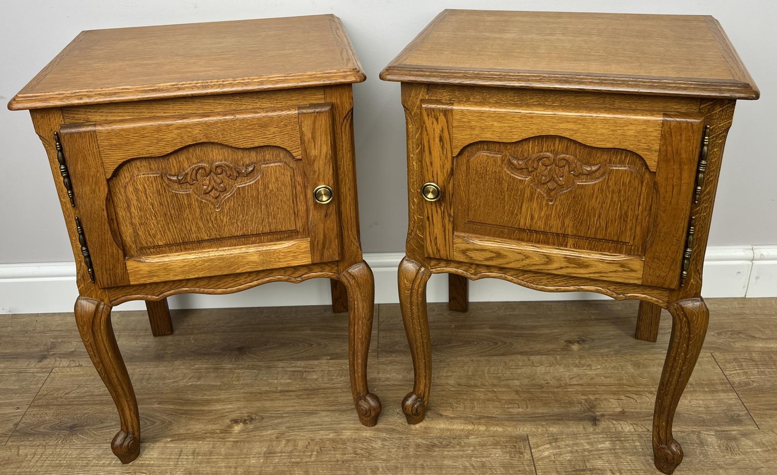 Pair of Bedside Tables Vintage French Oak Nightstands (1 of 12) Pair of Bedside Tables Vintage French Oak Nightstands (1 of 12)