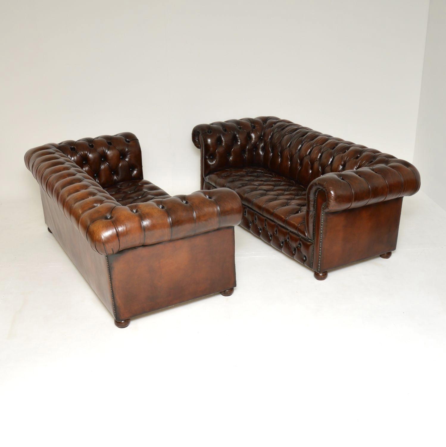 Pair of Leather Chesterfield Sofas (1 of 14) Pair of Leather Chesterfield Sofas (1 of 14)