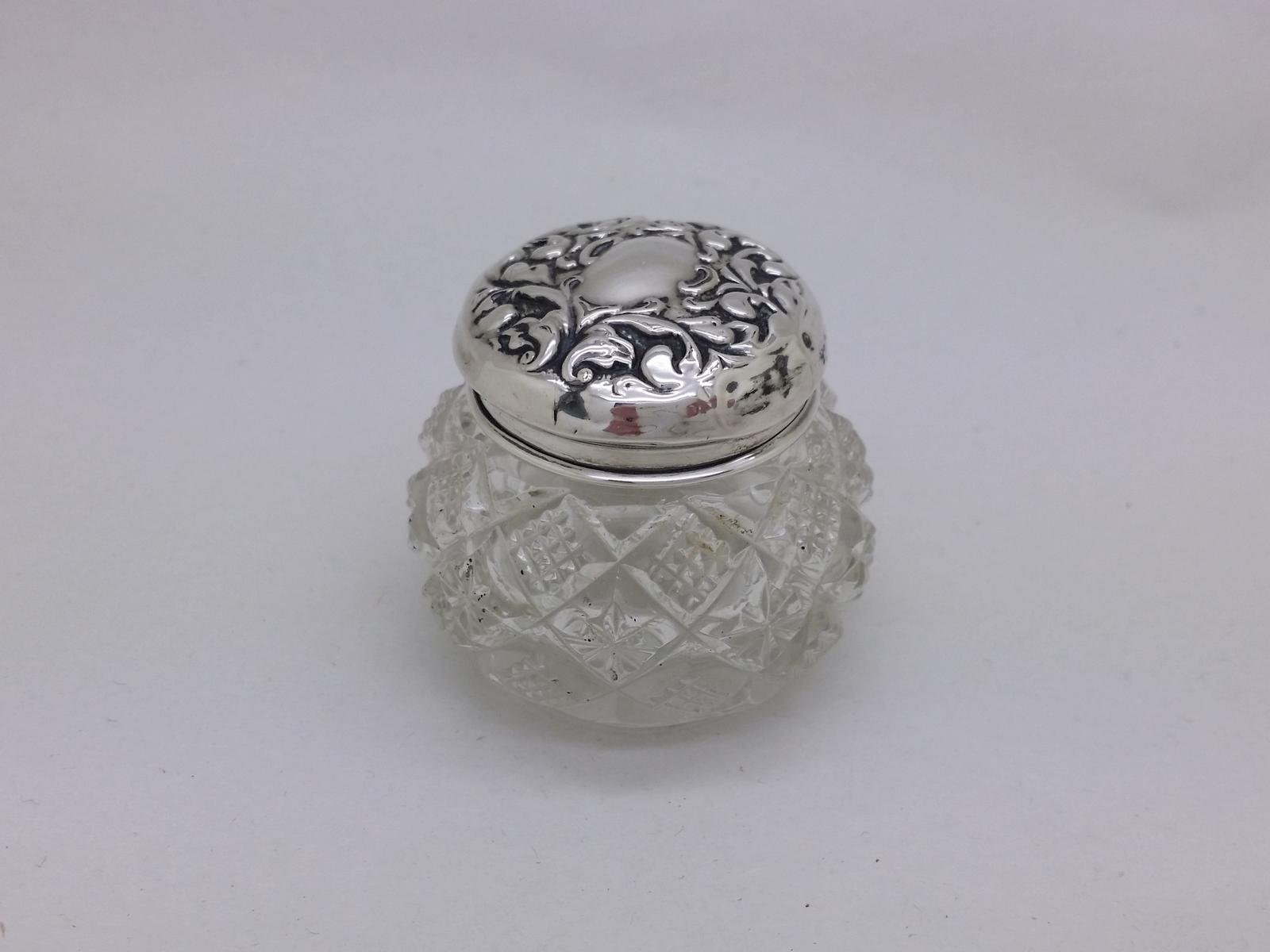 Edwardian 1903 Sterling Silver & Cut Glass Dressing Table Jar Hallmarked Birmingham (1 of 14)