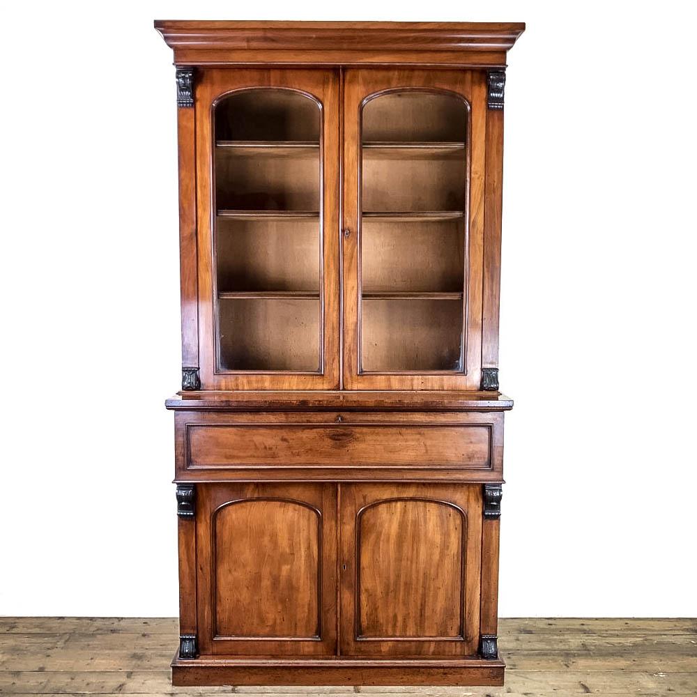 Antique Mahogany Bookcase with Inset Writing Surface (1 of 12) Antique Mahogany Bookcase with Inset Writing Surface (1 of 12)