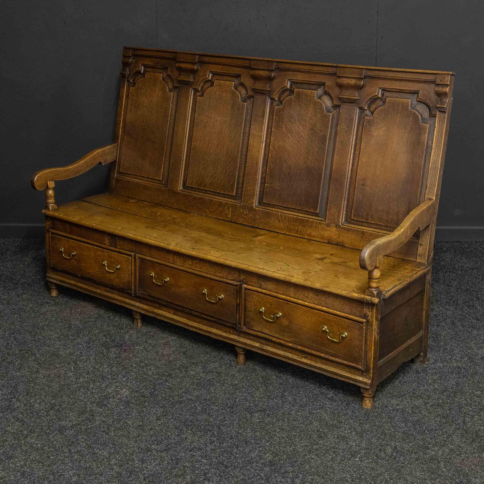 18th Century Oak Settle (1 of 13)