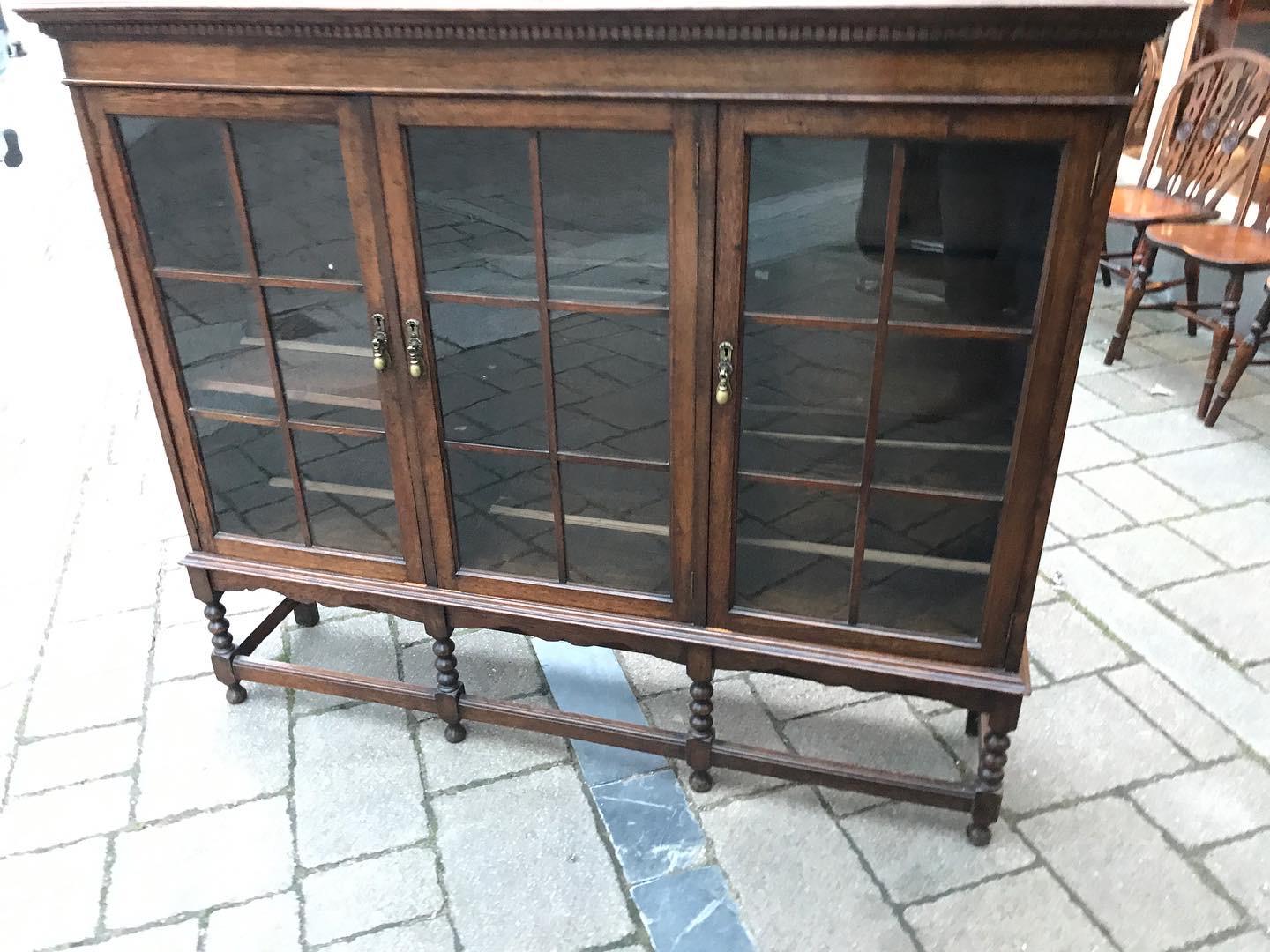 A Good 3 Door Glazed Bookcase (1 of 1)