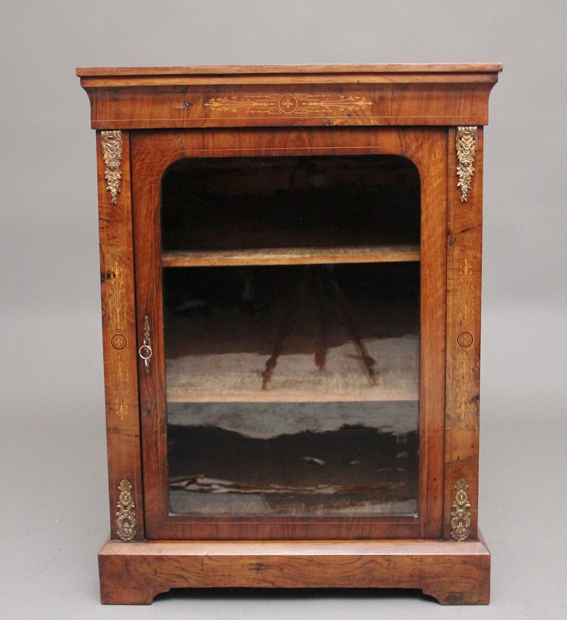 19th Century Walnut & Marquetry Pier Cabinet (1 of 9)