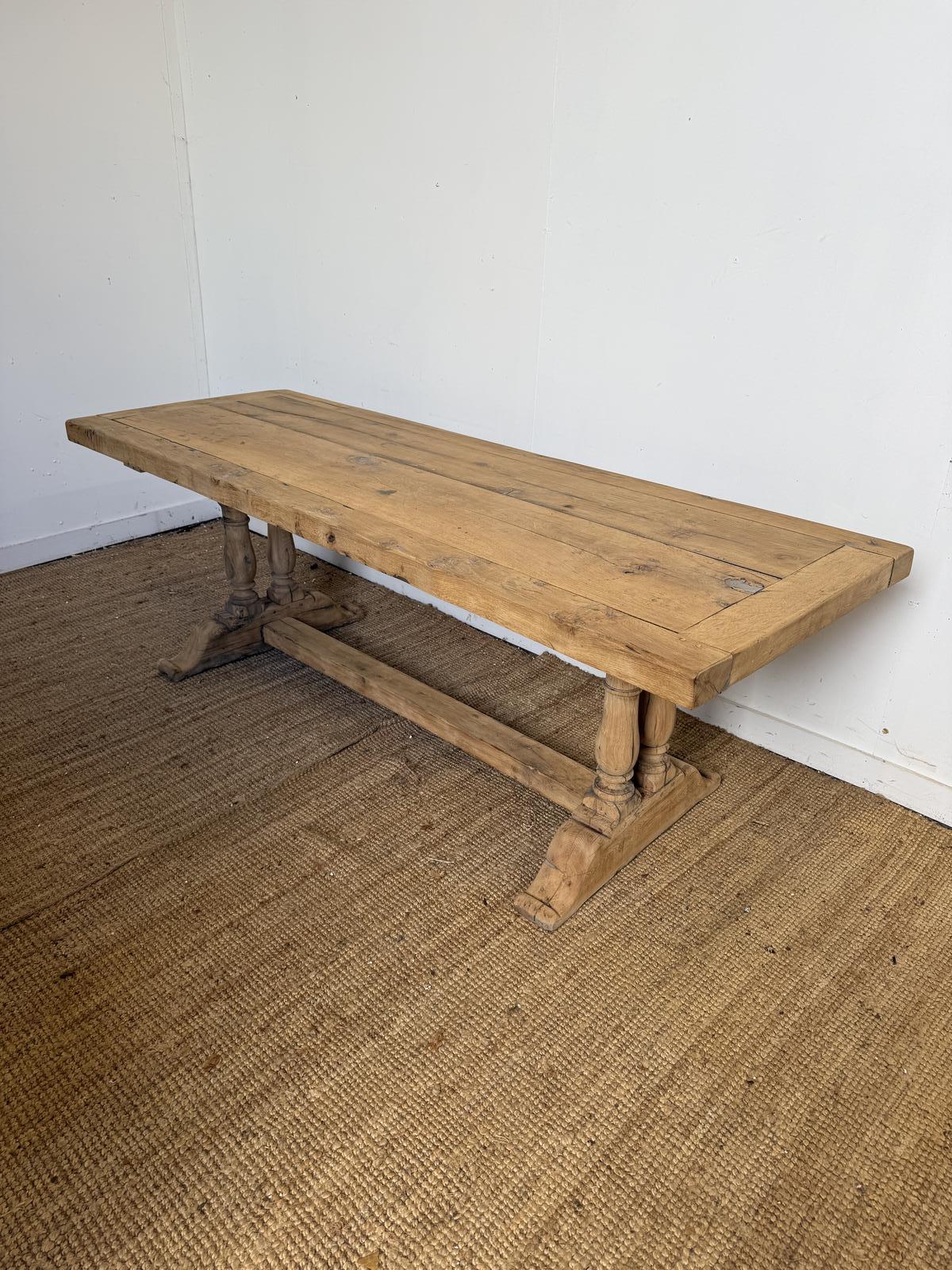Scrubbed Oak Refectory Table Louis XVI Style (1 of 19)