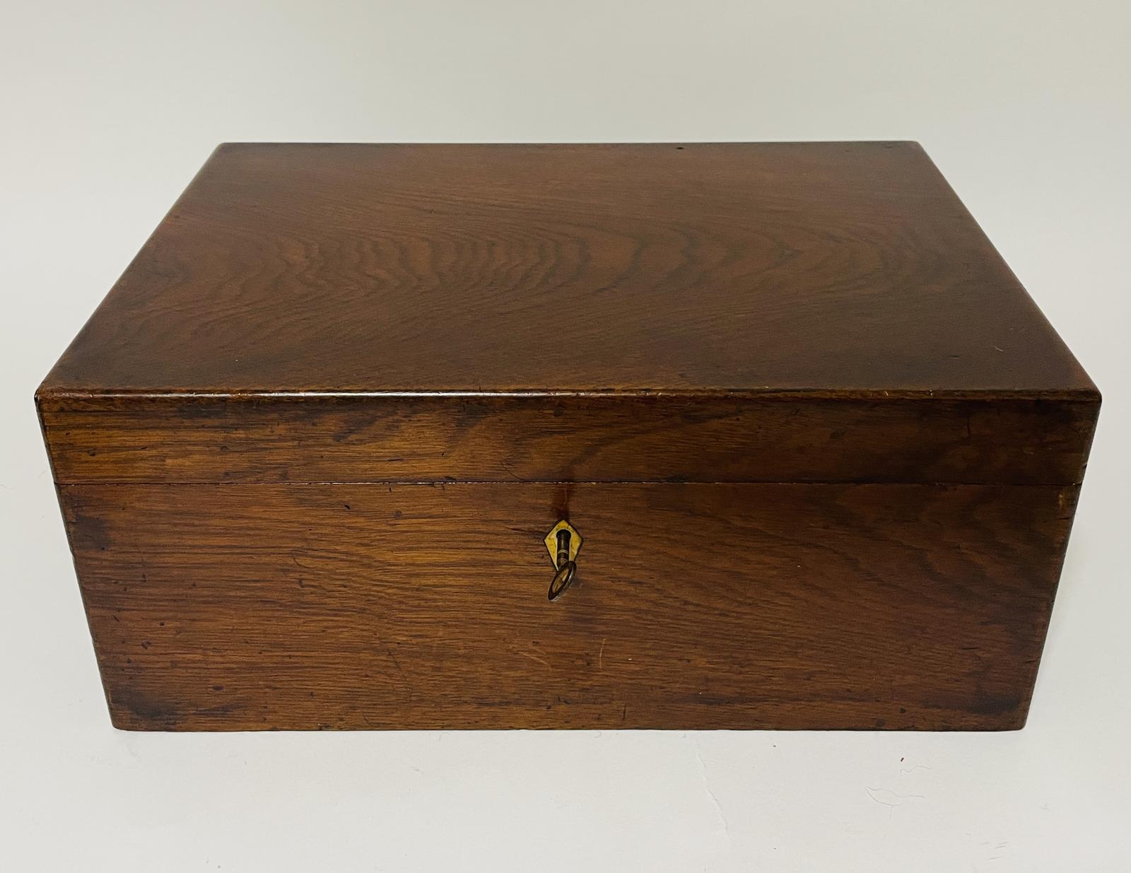 Antique Oak Document Box with Key (1 of 15) Antique Oak Document Box with Key (1 of 15)