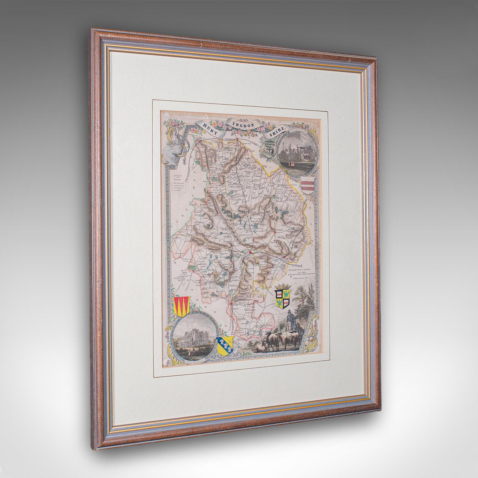 Antique County Map, Huntingdonshire, English, Framed, Moule, Atlas - Victorian (1 of 12) Antique County Map, Huntingdonshire, English, Framed, Moule, Atlas - Victorian (1 of 12)
