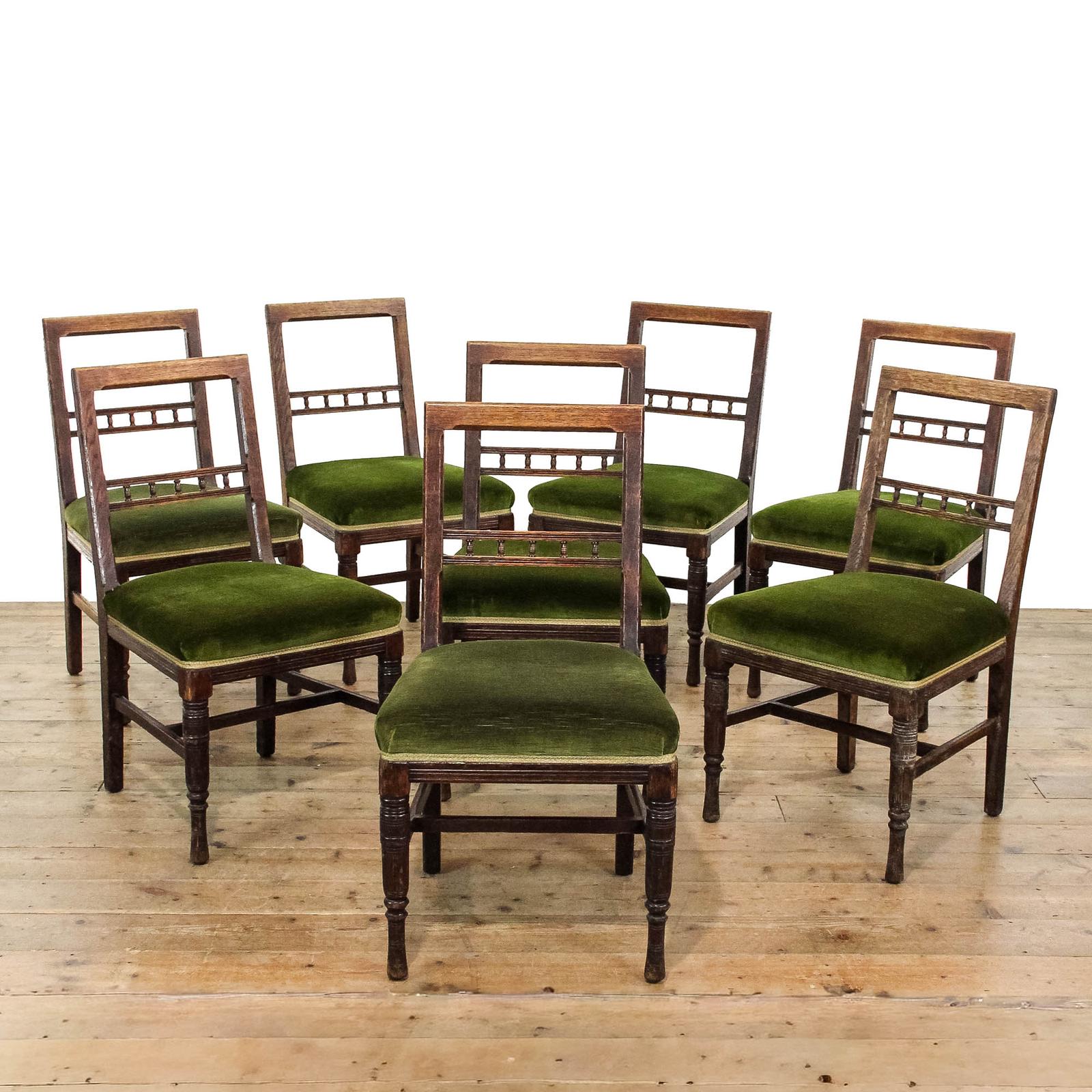 Set of Eight Antique Victorian Oak Dining Chairs (1 of 11)