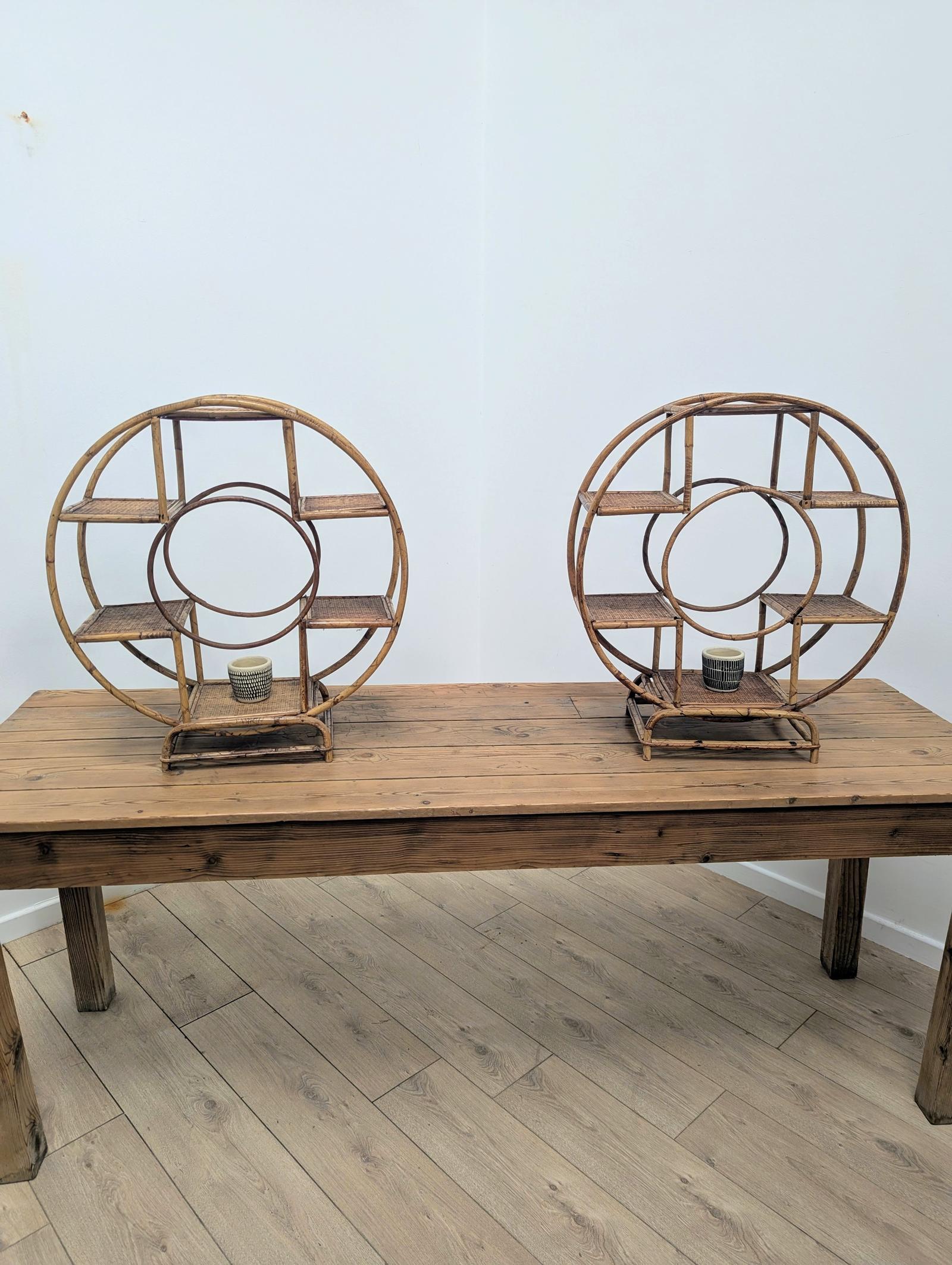 Vintage Pair Circular Bamboo Display Stands - Delivery Available 0307 (1 of 13) Vintage Pair Circular Bamboo Display Stands - Delivery Available 0307 (1 of 13)