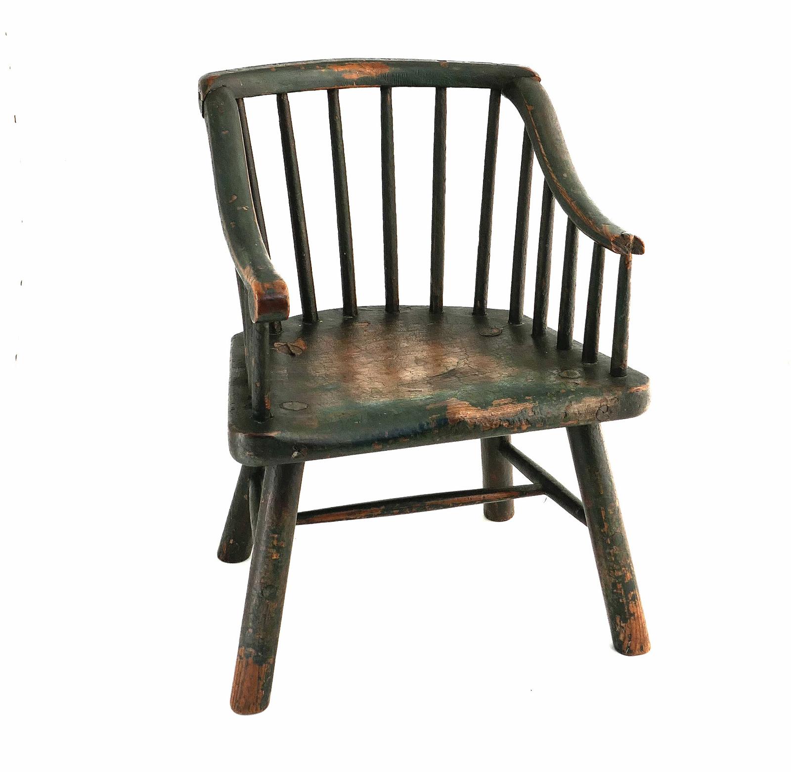 Antique Early Country Painted Furniture 18thc Ash & Beech Child's Chair. English (1 of 6) Antique Early Country Painted Furniture 18thc Ash & Beech Child's Chair. English (1 of 6)