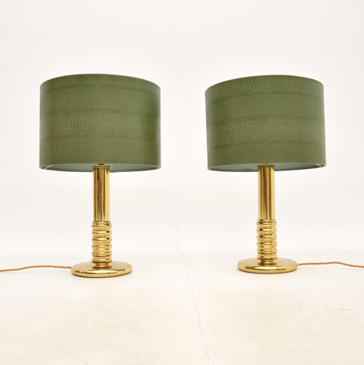 Pair of Swedish Vintage Brass Table Lamps (1 of 4) Pair of Swedish Vintage Brass Table Lamps (1 of 4)